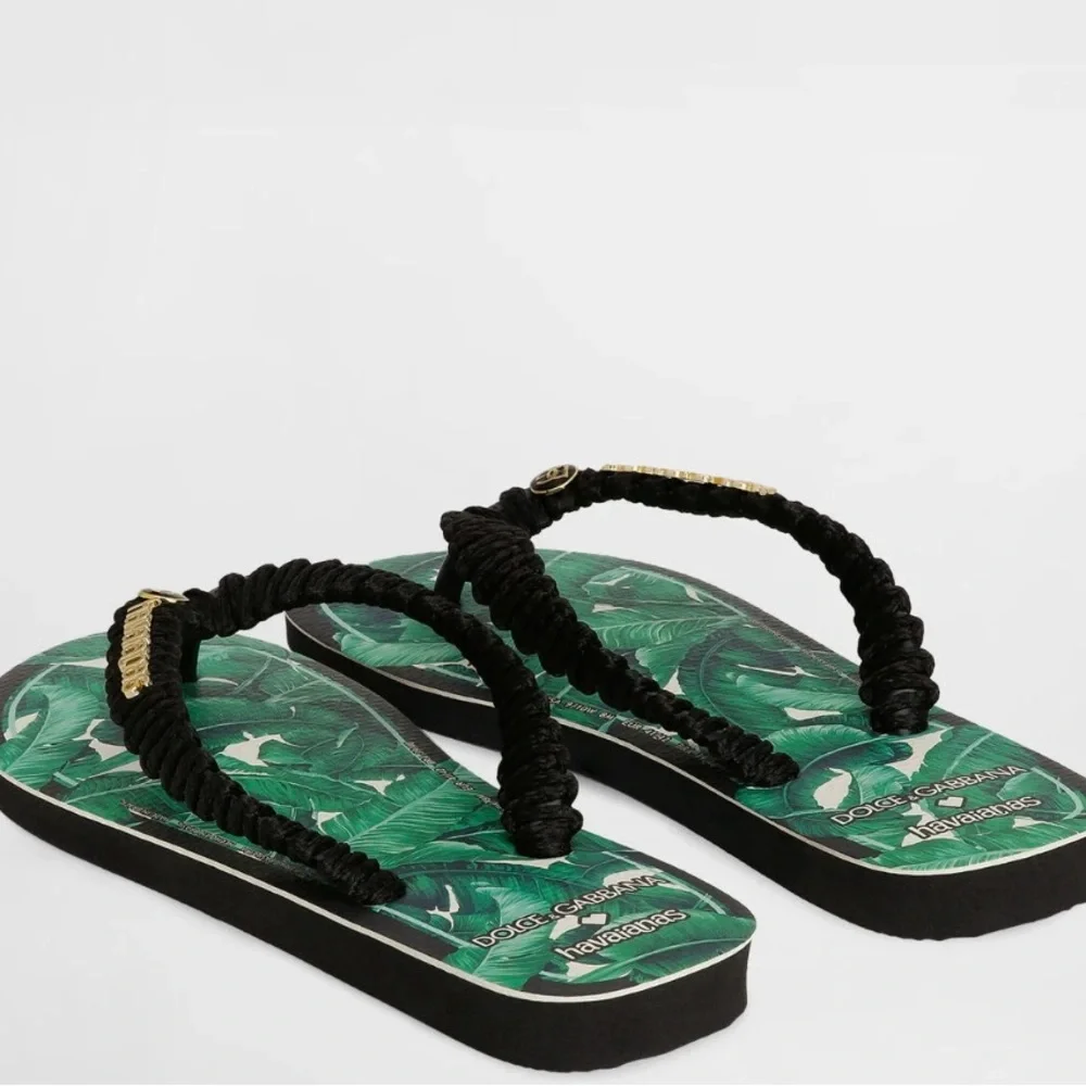 (Final price) Dolce & Gabbana Havaianas Banano Green Flip Flops 7/8 NWB - Picture 3 of 6